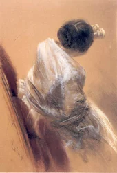 Dame mit Opernglas